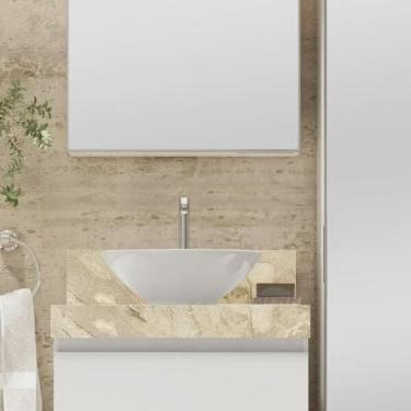 Imagem de Lavatório em Porcelanato para Banheiro 60cm para Cuba de Apoio