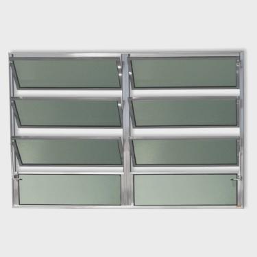 Imagem de Janela Basculante de Alumínio 80x200cm 2 Seções com Vidro Boreal Plus Brimak