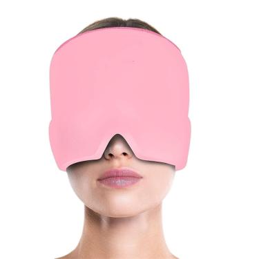 Imagem de Touca Máscara Tapa Olho Anti Stress Dor Enxaqueca - Rosa