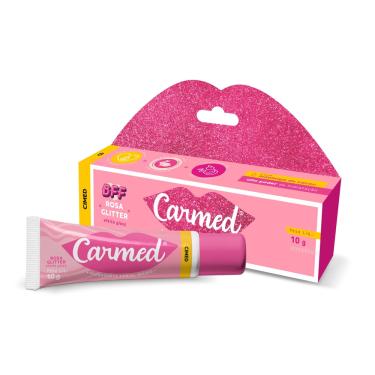 Imagem de HIDRATANTE LABIAL TUTTI FRUTTI ROSA GLITTER COM MANTEIGA DE CACAU CARMED BFF CAIXA 10G