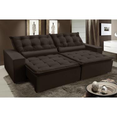 Imagem de Sofá elegance retratil E reclinavel 2,92 mts veludo café