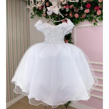 Imagem de Vestido Juvenil Miss Cherry Raissa Branco (VESTJUMISSCHRAIB), 8, Branc