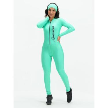 Imagem de Macacão De Ciclismo Feminino - Forro GEL - Verde Água Moving Savancini