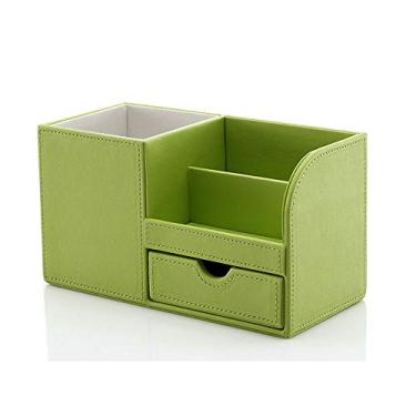 Imagem de Porta-lápis de caneta, capa de couro completa, organizador de artigos de papelaria, caixa de armazenamento, acessórios de mesa, material escolar e de escritório (cor: A) (B) super conveniente (A) (A)