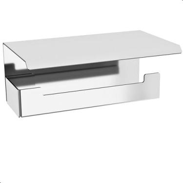 Imagem de Suporte Papel Higiênico Com Adesivo Na Parede Inox ELG - FassinShop