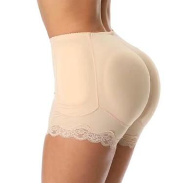 Imagem de Calcinha Short Com Bojo Enchimento Aumenta Bumbum E Quadril - MHR, Beg