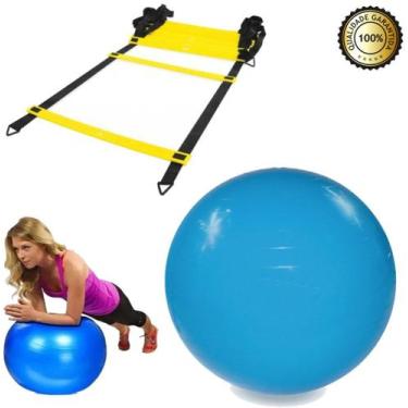Imagem de Kit Bola Suiça/Pilates 55 Cm+Escada De Agilidade C/Regulagem - Infinit