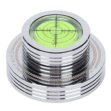 Imagem de Braçadeira preta para toca-discos com nível de bolha e estroboscópio para estabilizador de toca-discos LP de velocidade de 50 Hz, braçadeira de alumínio (prata)