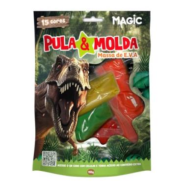 Imagem de Massa de E.V.A Pula e Molda 15 Cores e 150g Magic Kids Dinossauro