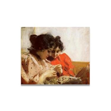 Imagem de LKXGRRSFG Impressões em tela Look down Anders Zorn - Arte de obra-prima sueca, decoração de parede serenidade de verão e coleção de galeria de casa 39,98 x 48 cm