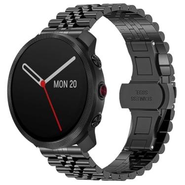 Imagem de Compatível com pulseiras Polar Vantage M3, Lamshaw 22 mm, pulseira de metal de aço inoxidável sólido de 20 mm com fecho dobrável de borboleta compatível com smartwatch Polar Unite, Ignite, Ignite 2