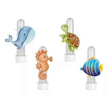 Imagem de 20 Tubetes 3d Personalizado Lembrancinha Fundo do Mar Aquarela - Barba