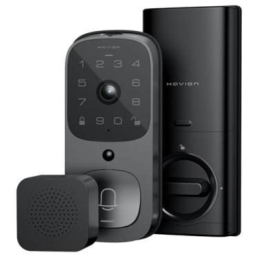 Imagem de HAVION Fechadura inteligente com câmera – por NIU Inno., incluindo carrilhão, fechadura Wi-Fi 3 em 1 + câmera + trava de impressão digital sem chave para porta frontal de entrada, 32 GB eMMC, 10.000