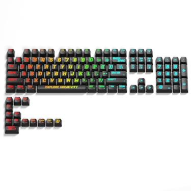 Imagem de HITIME Teclas XVX 60 75 100 por cento - Teclas brilhantes com tecnologia IMD, para teclados mecânicos, conjunto completo de 118 teclas, perfil OEM - preto