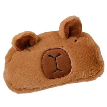 Imagem de Estojo de lápis Capybara, pelúcia de capivara fofa com zíper, estojo de lápis fofo para meninos e meninas presente