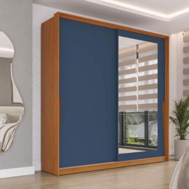 Imagem de Guarda Roupa Casal com 2 Portas de Correr 2 Gavetas e Espelho 240849 L