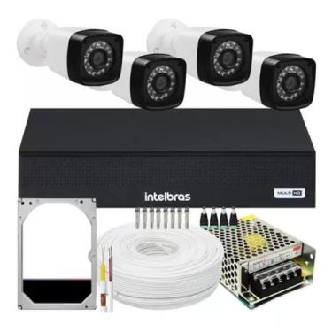 Imagem de Kit 4 Câmeras Segurança Infravermelho Dvr Intelbras Multi Hd Com/HD - 