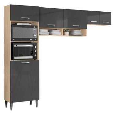 Imagem de Kit Cozinha Atenas 2012180 Avena Grafite - Aramóveis