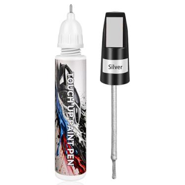 Imagem de Tinta de retoque para carros, caneta de retoque de tinta prateada para carro, reparo de arranhões de pintura automotiva, cobertura profissional sem costura, cor precisa, aderência de longa duração