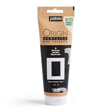 Imagem de PEBEO Origin - Tinta acrílica de alta viscosidade com design ecológico - Alta concentração de pigmento para cor intensa e excelente resistência à luz - Tubo de 120 ml - Marte preto