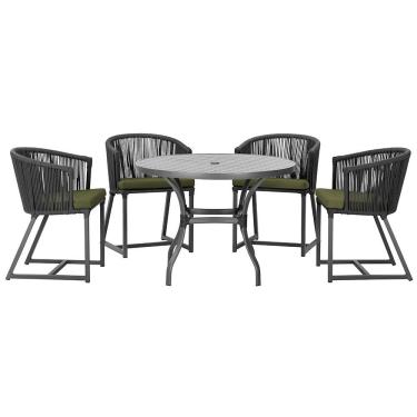 Imagem de Mesa com 4 Cadeiras de Jantar Roma 100cm e Noronha em Aluminío