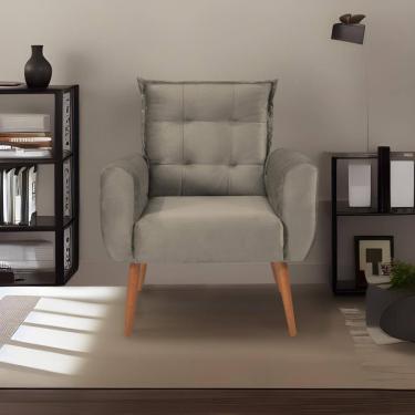 Imagem de Poltrona Decorativa Para Sala De Estar Quarto E Escritorio Dakota Veludo Matrix - Cappuccino Cappuccino