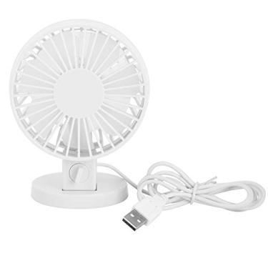 Imagem de Mbeysaq Mini ventilador de mesa portátil USB ultra silencioso ajuste de 45° para mesa de escritório doméstico (branco)