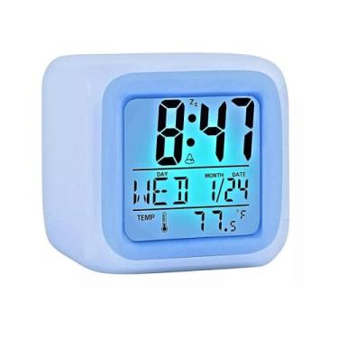 Imagem de Relógio Timer Cubo Digital com LED RGB Alarme Despertador