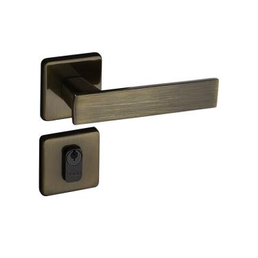 Imagem de Fechadura Quadra Roseta Quadrada Máquina 55mm Bronze Oxidado Externo Pado