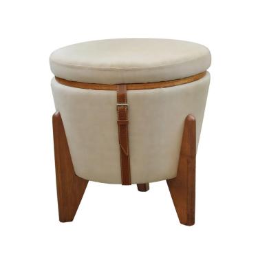Imagem de Puff Banqueta Fênix Baú Mesa Castellar Móbile Veludo Bege Claro