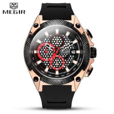 Imagem de Relogio Masculino Megir 2127 à Prova D'água Ouro Rose