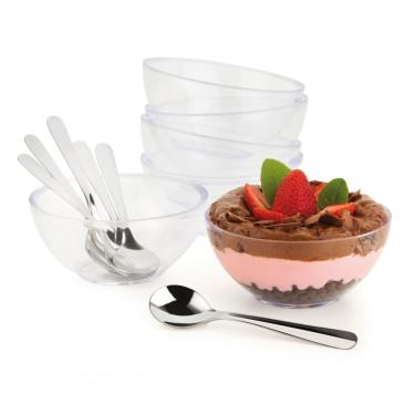 Imagem de Conjunto Kit Servir Sobremesa Vision 12 Peças Bowl Colheres Mesa Cozinha Casa Festa Bolo Torta