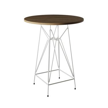 Imagem de Mesa Bistrô Alta Eames Eiffel 60Cm Amêndoa Base Ferro Branco