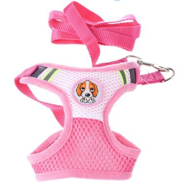 Imagem de Coleira Peitoral Puppie Para Cães E Gatos Tamanho M Até 40kg Rosa