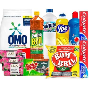 Imagem de Cesta Basica Higiene E Limpeza 13 Itens Boas Marcas Doação