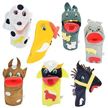 Imagem de Fantoches Animais Domésticos Feltro 7 Personagens Embalagem Plástico Carlu Brinquedos, Multicor