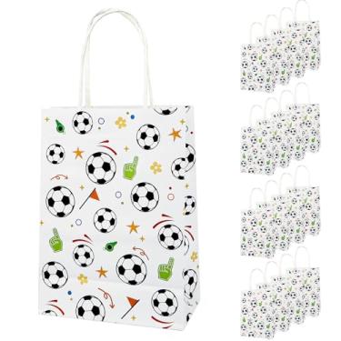Imagem de Pinsit 16 peças de sacos de lembrancinhas de festa de futebol, suprimentos de festa temáticos de futebol com alças, sacos de presente de doces para crianças e adultos (01)