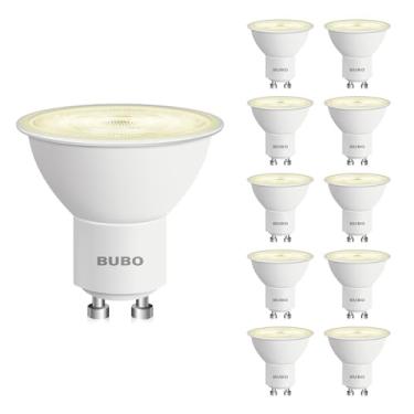 Imagem de BUBO Lâmpada Led Gu10 Equivalente A 6 W, 50 2700 K, Branco Suave, 650 Lúmens, Substituição Não Regulável Para Iluminação De Trilho, Cozinha Mr16, Coifa, Sala Estar, Quarto, Pacote Com 10