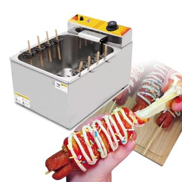 Imagem de Kolice Fritadeira Comercial Para Cachorro-Quente Com Queijo De 12 Litros - 2500 W, Elétrica, Automática, Cachorros-Quentes Milho, Grande Capacidade