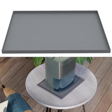 Imagem de Air Jade Bandeja de gotejamento para desumidificador, bandeja de água antivazamento de 30,5 x 25,4 cm com borda elevada, tapete antiderrapante e de proteção de chão para desumidificador semicondutor