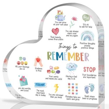 Imagem de UBLURO Presentes De Saúde Mental Da Amazonbasics: Placa Acrílico Em Forma Coração Para Consultório Terapia E Conselheiro Escolar - Decoração Mindfulness