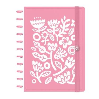Imagem de Caderno de Disco ISCOOL Grande Flore(Ser) Jardim Florido Rosa