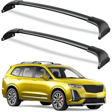 Imagem de Wonderdriver Barras transversais para rack de tejadilho de 100 libras compatíveis com Cadillac XT6 2020-2025, barras transversais de alumínio para serviço pesado, canoa, preta, bagagem.