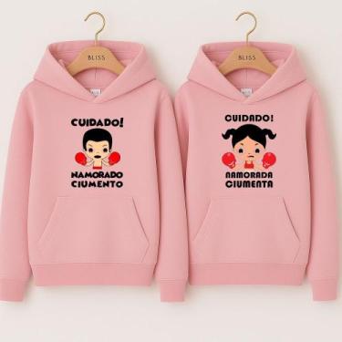Imagem de Moletom Canguru Namorado e Namorada Ciumenta Meme Engraçado 1 Peça - N