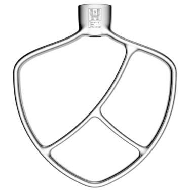 Imagem de Batedeira plana de aço inoxidável para Kitchen Aid 5/6/7 Qt Bowl Lift Stand Mixers, acessórios para remo de aço inoxidável polido, sem revestimento, pode ser lavado na lava-louças