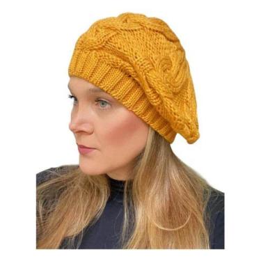 Imagem de Touca Caída Tricô Gorro Boina Beanie Lã Masculina Feminina Macio Quent