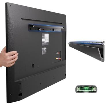 Imagem de Fulifix Suporte de TV de perfil baixo sem pregos, suporte de parede de drywall para TVs de 22 a 55 polegadas até 45 kg, VESA máximo 400 x 400 mm, fácil instalação, sem furadeiras, sem parafusos
