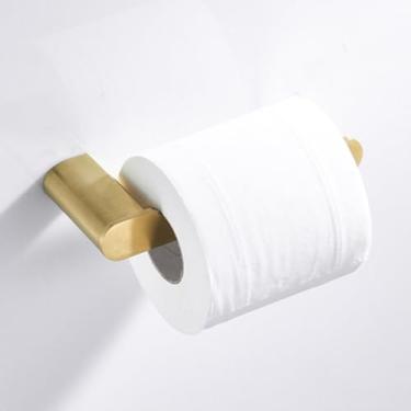 Imagem de Conjunto de banho de 4 peças em ouro escovado - Suporte para toalhas de aço inoxidável SUS304, suporte para rolo de papel, D