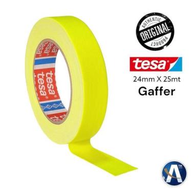 Imagem de Fita Tecido Gaffer Tape Tesa 24mm X 25m Amarela Fluorescente