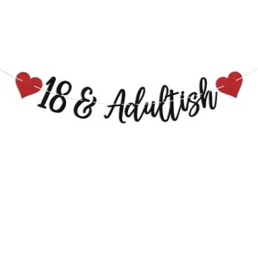 Imagem de Faixa de 18 anos e adultos para festa de aniversário de 18 anos, decorações de aniversário de 18 anos para meninas, brinde a 18 anos, artigos de decoração de festa de aniversário de 18 anos para